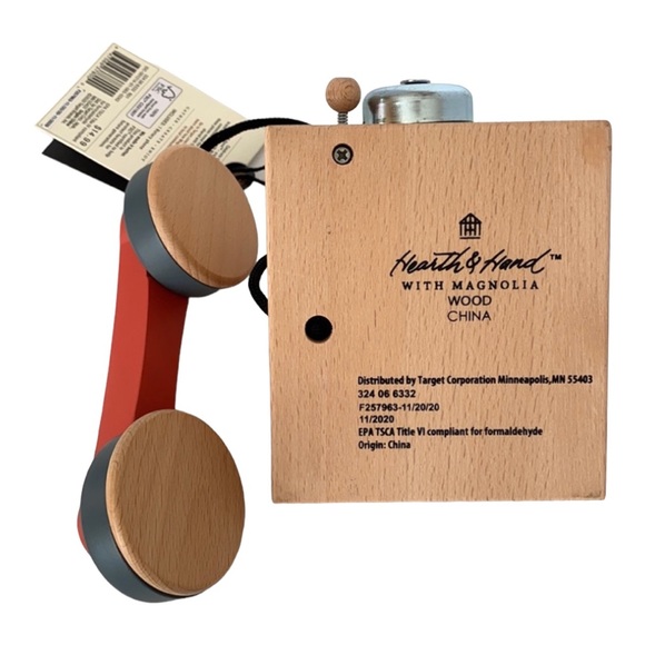 Hearth & Hand Wood Toy Rotary Phone - Picture 5 of 11